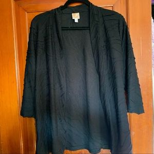 Black thin cardigan with detailing
